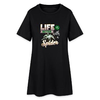 La vie est meilleure avec une araignée - pour les fans d’araignées - Robe T-shirt Femme - noir - Devant
