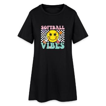 Ambiances de softball : graphique sympa et amusant pour les joueurs et les fans - Robe T-shirt Femme - noir - Devant
