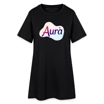 Aura – Design Typographique Coloré Moderne - Robe T-shirt Femme - noir - Devant