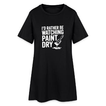 Je préférerais regarder la peinture sécher - Robe T-shirt Femme - noir - Devant
