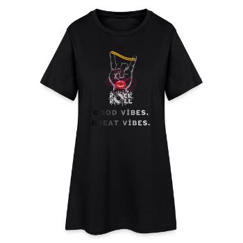 ROCK & ROLL – Urbanes Musik Design - Frauen T-Shirt-Kleid - Schwarz - Vorne
