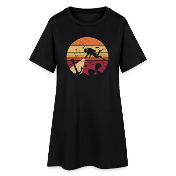 Diver Retro Sunset - Ancre & Naufrage - Robe T-shirt Femme - noir - Devant