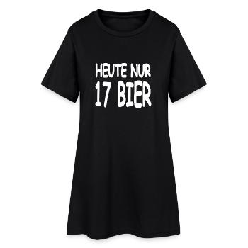 Bier - Frauen T-Shirt-Kleid - Schwarz - Vorne