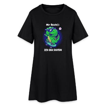 I've had enough, I'm going skating - Dino Skateboard - Women’s T-Shirt Dress - black - Front