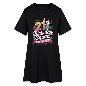 Équipe de fête d’anniversaire de 21 ans - Robe T-shirt Femme - noir - Devant