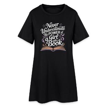 Le pouvoir d’une fille avec un livre – Lecture - Robe T-shirt Femme - noir - Devant