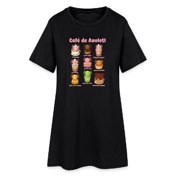 Café De Axolotl Cute - Robe T-shirt Femme - noir - Devant