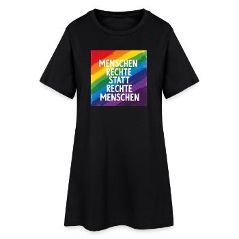 Human rights instead of right-wing people rainbow - Women’s T-Shirt Dress - black - Front