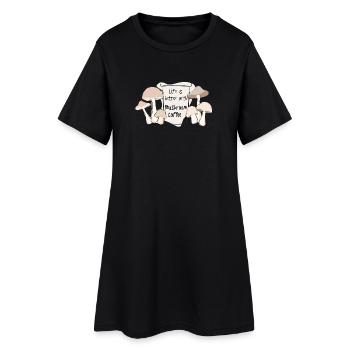 La vie est meilleure avec la tendance du café aux champignons - Robe T-shirt Femme - noir - Devant