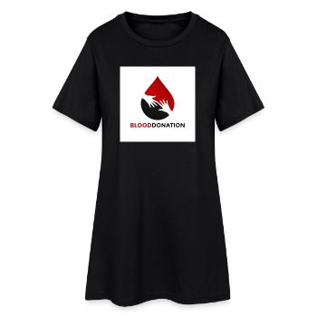 Emblème des mains de don de sang - Robe T-shirt Femme - noir - Devant