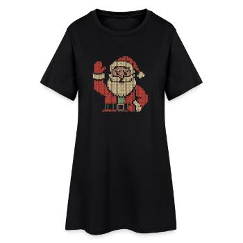 Style Pull de Noël moche du Père Noël - Robe T-shirt Femme - noir - Devant
