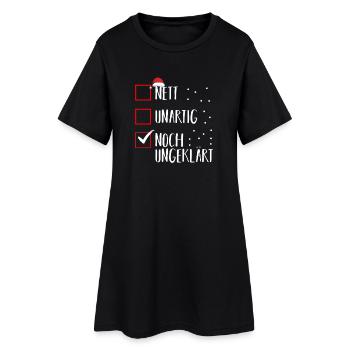 Noël du Père Noël Espiègle Noël - Robe T-shirt Femme - noir - Devant