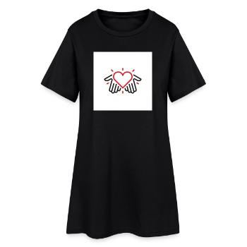 Mains d’amour - Robe T-shirt Femme - noir - Devant