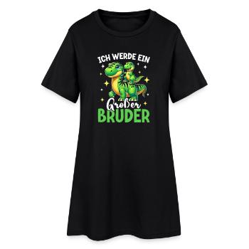 Motif de frère et de sœur dinosaure dinosaure Big Brother - Robe T-shirt Femme - noir - Devant