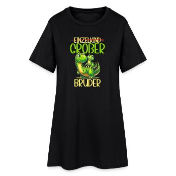 Motif de frère et de sœur dinosaure dinosaure Big Brother - Robe T-shirt Femme - noir - Devant