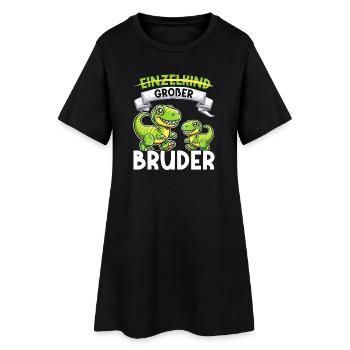 Motif de frère et de sœur dinosaure dinosaure Big Brother - Robe T-shirt Femme - noir - Devant