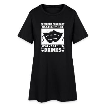 Théâtre Week-End Prévision, Théâtre & Boissons Acteur - Robe T-shirt Femme - noir - Devant