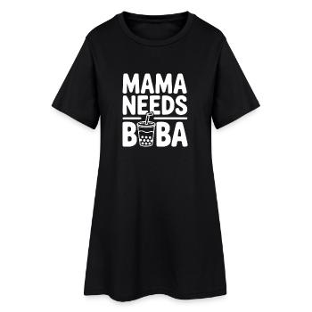 Maman a besoin de Boba - Robe T-shirt Femme - noir - Devant