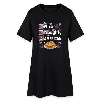 Un humour coquin de burger américain - Robe T-shirt Femme - noir - Devant