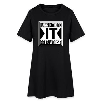 Tiens bon, ça empire. Drôle de plaisir. Dire - Robe T-shirt Femme - noir - Devant