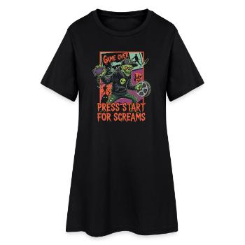 Zombie Gamer : Game Over Appuyez sur Start - Robe T-shirt Femme - noir - Devant