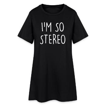 stéréo - Robe T-shirt Femme - noir - Devant