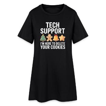 Tech Support Cookies Tee - Women’s T-Shirt Dress - black - Front