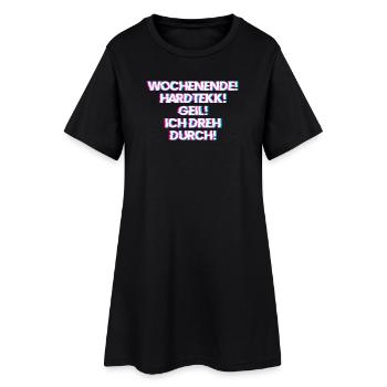Hardtekk Tekk - Robe T-shirt Femme - noir - Devant