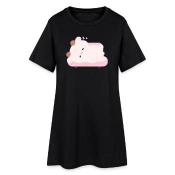Vache fatiguée - Robe T-shirt Femme - noir - Devant