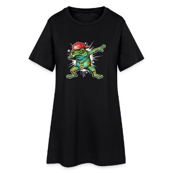 Grenouille graffiti dans un style dab street art - Robe T-shirt Femme - noir - Devant