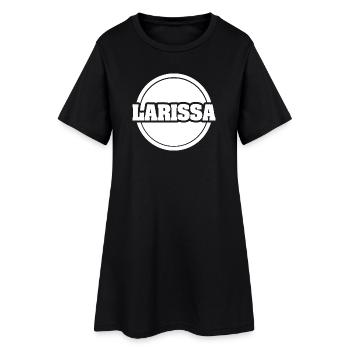 First name Larissa - Women’s T-Shirt Dress - black - Front