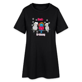 Dessin animé des oiseaux d’hiver – Hierrarchie drôle - Robe T-shirt Femme - noir - Devant