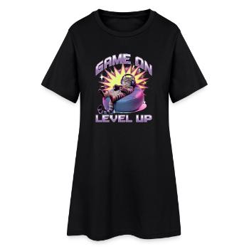 Chat gamer drôle - Robe T-shirt Femme - noir - Devant