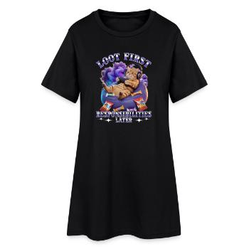 Chat gamer drôle - Robe T-shirt Femme - noir - Devant