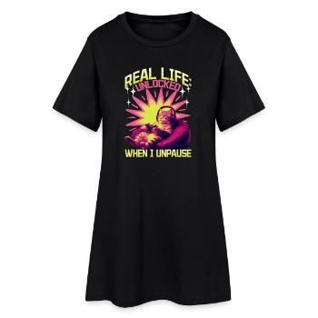 Chat gamer drôle - Robe T-shirt Femme - noir - Devant