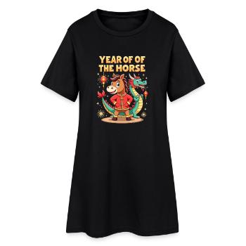 Chinese New Year Of The Horse 2026 - Women’s T-Shirt Dress - black - Front