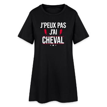 Je peux pas j'ai Cheval équitation Chevaux Humour - Robe T-shirt Femme - noir - Devant