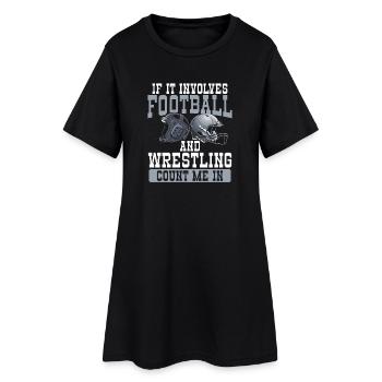 Mélange de football américain et de lutte - Robe T-shirt Femme - noir - Devant
