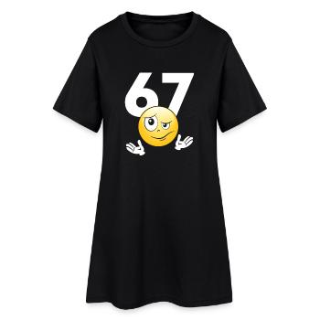 Numer 67 z emotikonem - Robe T-shirt Femme - noir - Devant