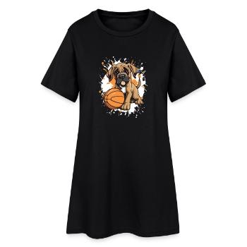 Puppy Dunk im Basketballbild - Frauen T-Shirt-Kleid - Schwarz - Vorne
