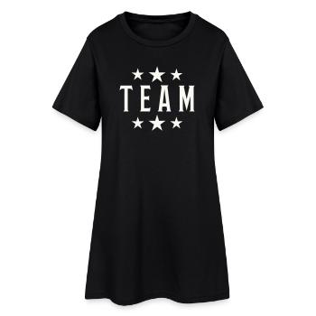 Team Vintage Sterne Logo - Frauen T-Shirt-Kleid - Schwarz - Vorne
