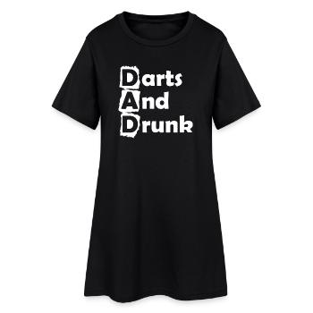 Fléchettes, fléchettes et blanc ivre - Robe T-shirt Femme - noir - Devant