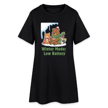 Mode hiver : Fatigué, Enveloppé et Affamé - Robe T-shirt Femme - noir - Devant