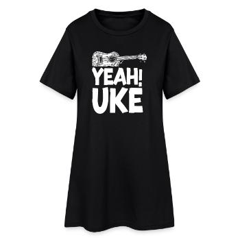 Hawaiian Ukulele Uke Yeah! Uke - Frauen T-Shirt-Kleid - Schwarz - Vorne