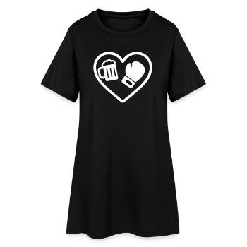 Heart Boxing Bier - Frauen T-Shirt-Kleid - Schwarz - Vorne