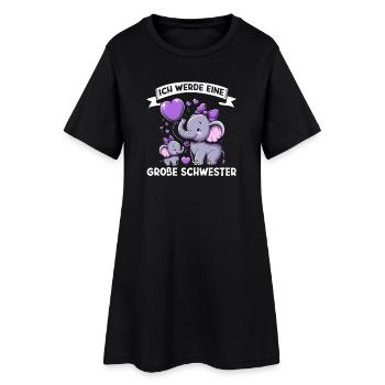 Big Sister Elephants Older Sibling - Women’s T-Shirt Dress - black - Front