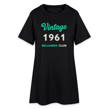 Millésime 1961 – Année de naissance rétro du Billiards Club - Robe T-shirt Femme - noir - Devant
