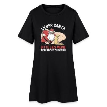 Santa Claus Christmas Time Naughty Christmas - Women’s T-Shirt Dress - black - Front