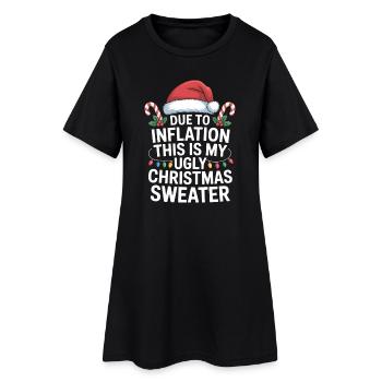 T-shirt de laide inflation de Noël - Robe T-shirt Femme - noir - Devant