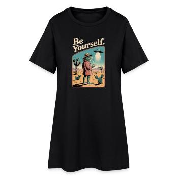 Sois toi-même, crapaud cool - Robe T-shirt Femme - noir - Devant